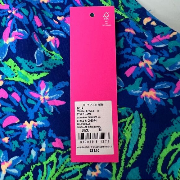 Lilly Pulitzer Vanti Bra Tank in Eclipse Blue Serenade In The Shade Size M - Picture 5 of 5